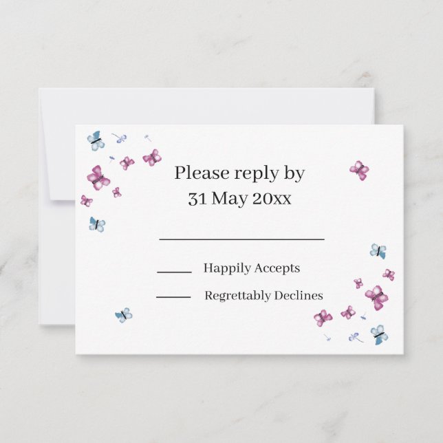 Delicate Butterfly RSVP insert (Front)
