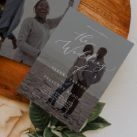 Delicate Calligraphy Dark Photo Overlay Wedding