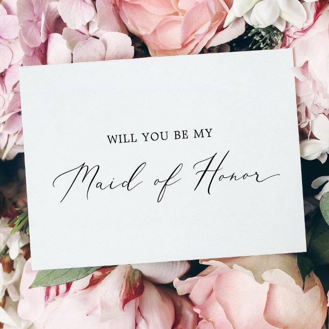 Delicate Calligraphy Maid of Honour Proposal Card (Creator Uploaded)