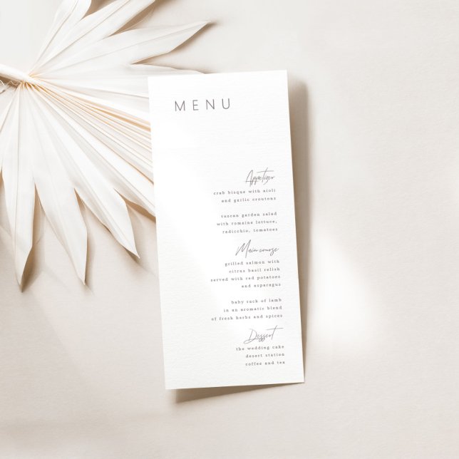 Delicate Calligraphy Modern Wedding Menu (Creator Uploaded)