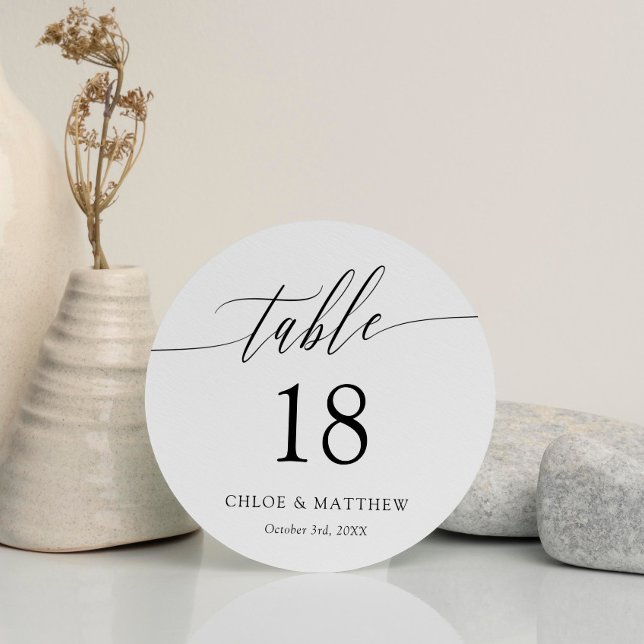 Delicate Calligraphy Round Wedding Table  (Creator Uploaded)