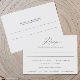 Delicate Calligraphy Wedding RSVP Card