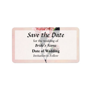 Delicate Carnation Wtih Buds Save the Date Label