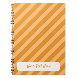 Delicate Carrot Orange diagonal stripes pattern Notebook