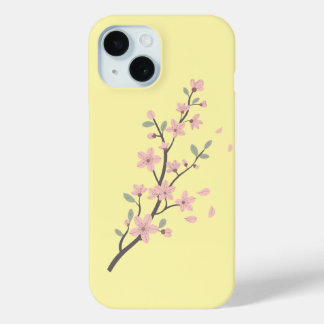 Delicate Cherry Blossom Branch Illustration iPhone 15 Case