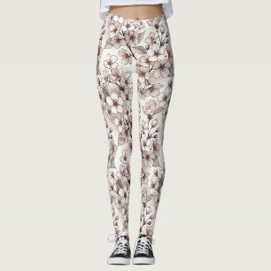 Delicate Cherry Blossom Design Leggings