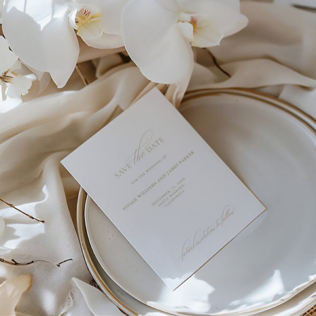 Delicate Classic Wedding Save the Date Card  (Delicate Classic Wedding Save the Date Card)