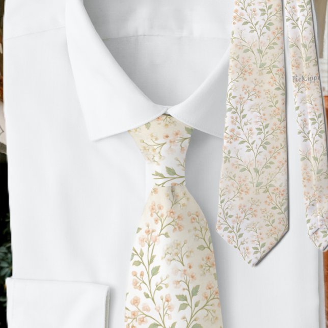 Delicate Classy Botanical Floral Pattern Tie (Creator Uploaded)