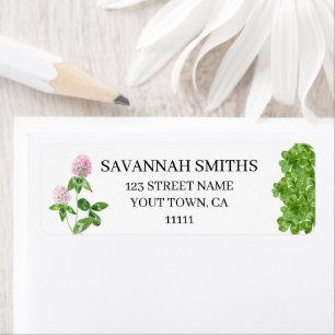Delicate Clover Elegant Return Address Label