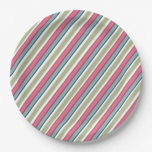 Delicate colour stripes paper plate