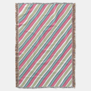 Delicate colour stripes throw blanket
