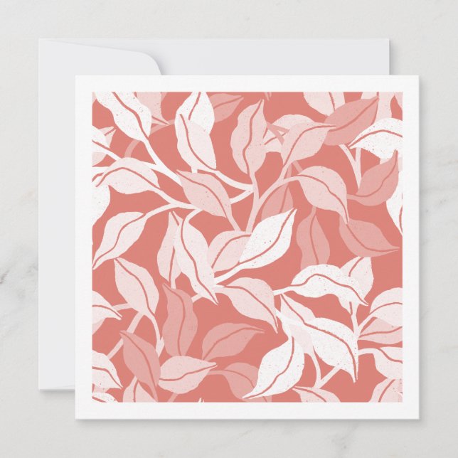 Delicate Coral Leaf Canopy Silhouette Art Card (Front)