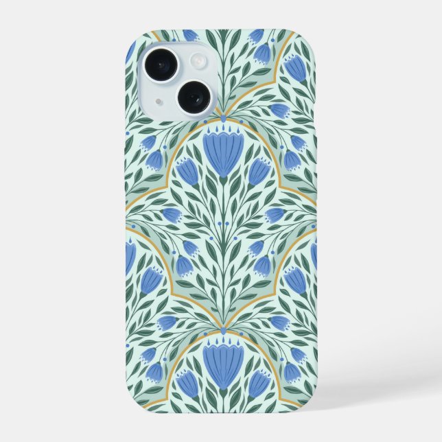 Delicate cornflowers iPhone 15 case (Back)