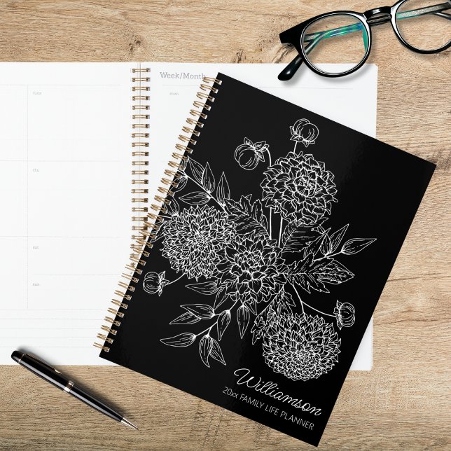 Delicate Country Flower Line Illustration Planner (Creator Uploaded)