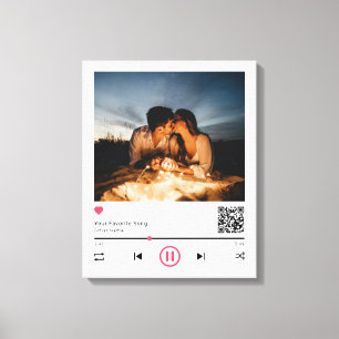 Delicate Couple Customised QR Code Any Song Photo Canvas Print