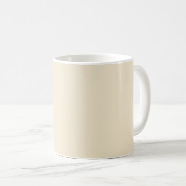 Delicate Creamy Beige Solid Colour Coffee Mug (Front Right)