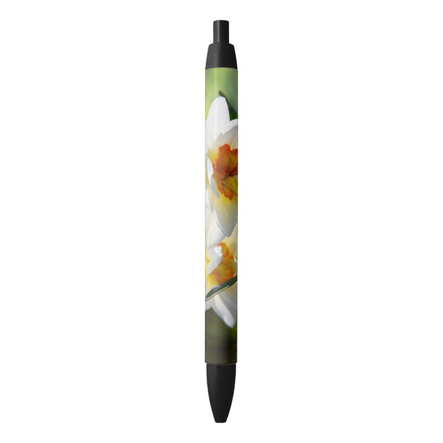 Delicate cute daffodils spring    black ink pen (Front Vertical)