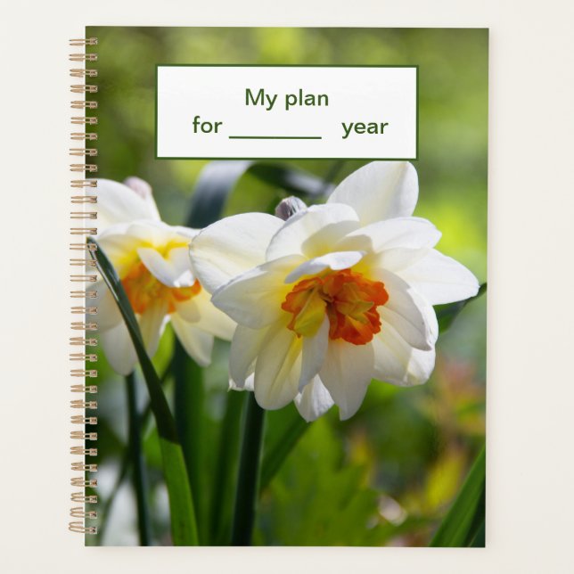 Delicate cute daffodils spring      planner (Front)