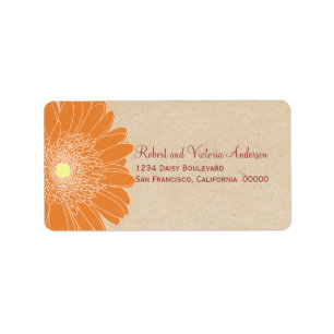 Delicate Daisies Address Labels, Orange Label
