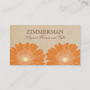 Delicate Daisies Business Card, Orange Flowers Card