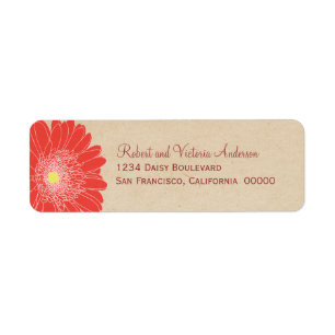 Delicate Daisies Return Address Labels, Red Label
