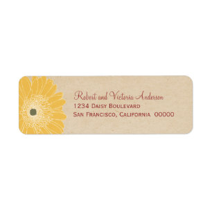 Delicate Daisies Return Address Labels, Yellow Label