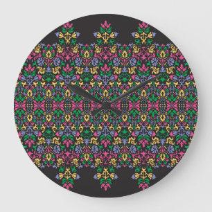 Delicate Damask Baroque Victorian Seamless Large Clock