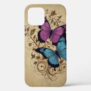 Delicate Dance: Butterflies & Vines on Soft Paper iPhone 12 Case