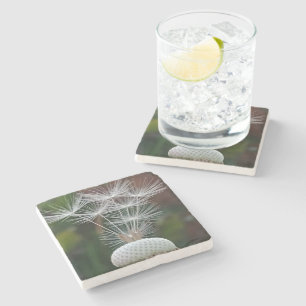Delicate Dandelion Seeds Stone Coaster