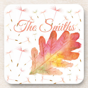 Delicate Dandelions & Autumn Leaf Coaster