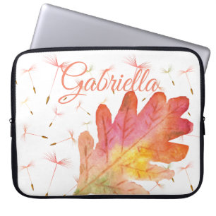 Delicate Dandelions & Autumn Leaf Laptop Sleeve