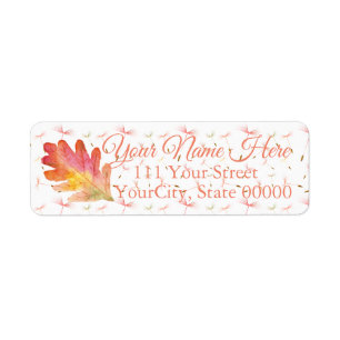 Delicate Dandelions & Autumn Leaf Return Address Label