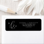 Delicate Dark Black Calligraphy Return Address Return Address Label<br><div class="desc">These delicate dark black calligraphy return address labels are perfect for a modern wedding. The romantic minimalist design features lovely and elegant white typography on a black background with a clean and simple look. These labels can be used for a wedding, bridal shower, special event or any time you need...</div>