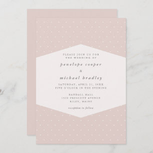 Delicate Dots Rose Colour Wedding Invitation