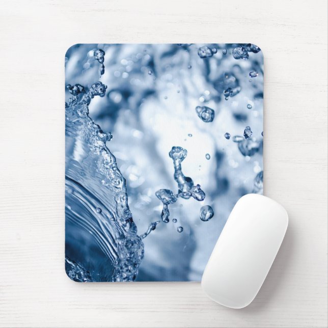Delicate drops of light blue water  mouse pad (With Mouse)