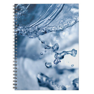 Delicate drops of light blue water notebook