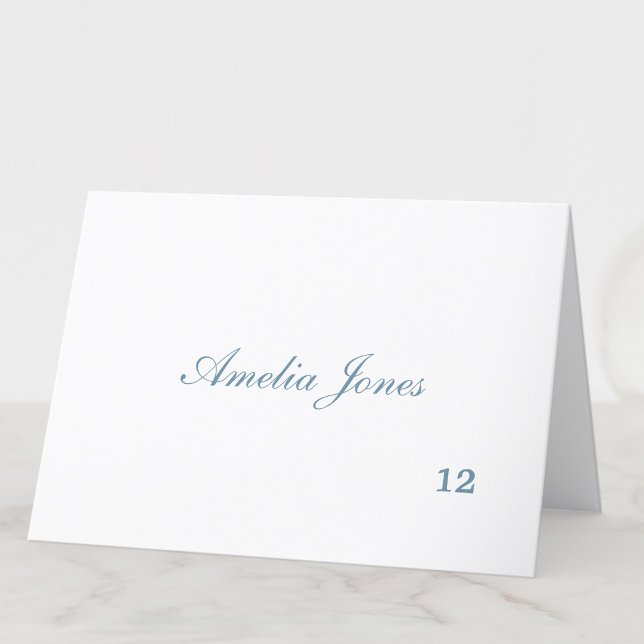 Delicate Dusty Blue Guest Name Place Card (Creator Uploaded)