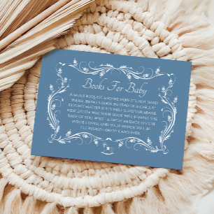 Delicate Dusty Blue Vintage Books for Baby Enclosure Card