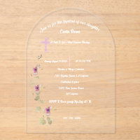 Delicate Elegance acrylic baptism invitation templ