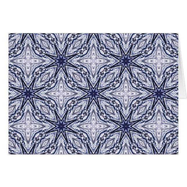 Delicate elegance blue and white card (Front Horizontal)