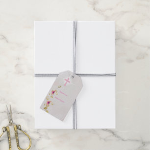  Delicate elegance  floral baptism gift Tags 