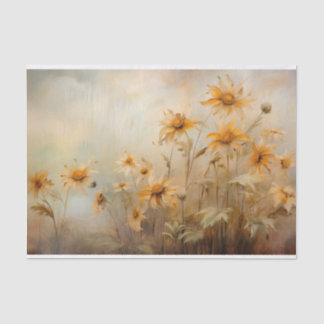 Delicate, Elegant BlackEyed Susan Floral Decoupage Tissue Paper