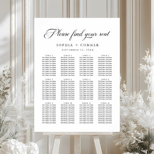 Delicate Elegant Script Wedding Seating Chart 