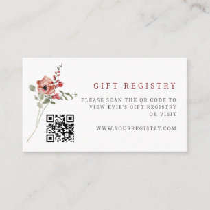 Delicate Fall Floral QR Code Enclosure Card