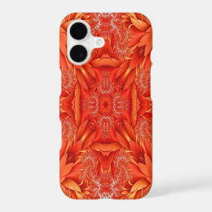 Delicate Feather Fractal Design - red