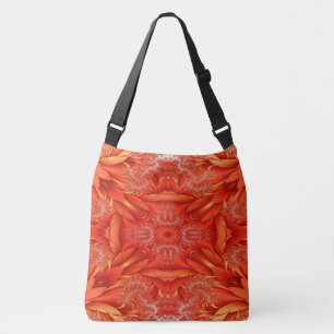 Delicate Feather Fractal Design - red Crossbody Bag