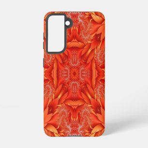 Delicate Feather Fractal Design - red Samsung Galaxy Case