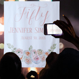 Delicate feminine blush Photo booth   Tapestry