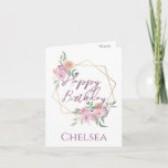 Delicate Feminine Floral Birthday Card For Her<br><div class="desc">Delicate floral birthday card that can be personalised with anybody's name or title such as Mum,  Grandma,  Aunty,  Nanny,  Nana,  etc.</div>