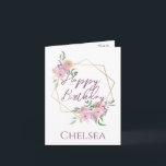 Delicate Feminine Floral Birthday Card For Her<br><div class="desc">Delicate floral birthday card that can be personalised with anybody's name or title such as Mum,  Grandma,  Aunty,  Nanny,  Nana,  etc.</div>